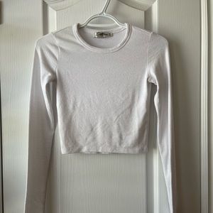 White cropped long sleeve
